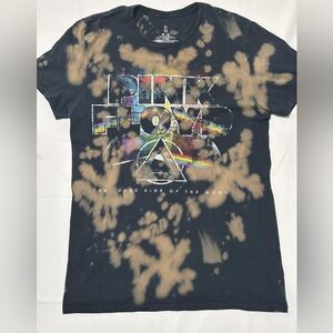 Pink Floyd Dark Side Of The Moon Tee Upcycled Black Tie Dye Men's M P2P 20-24